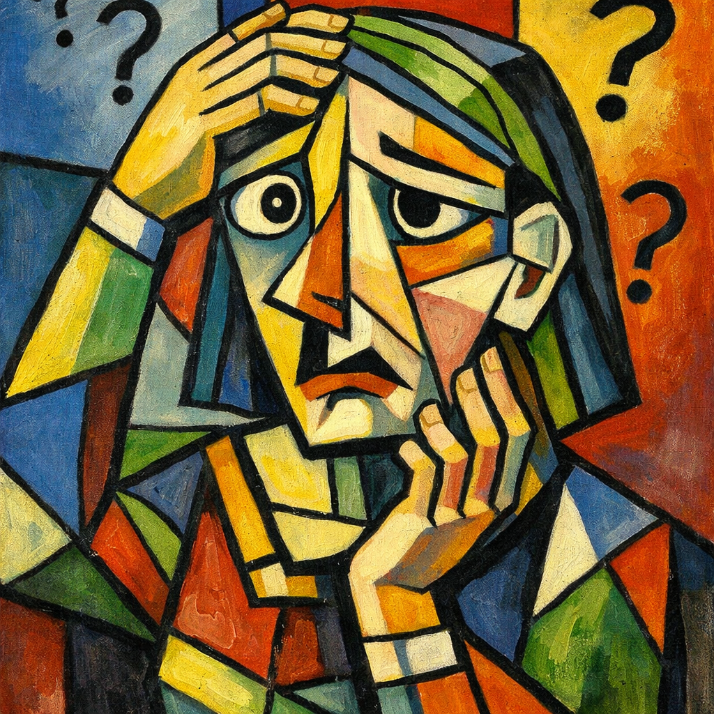 confused person in Picasso like image