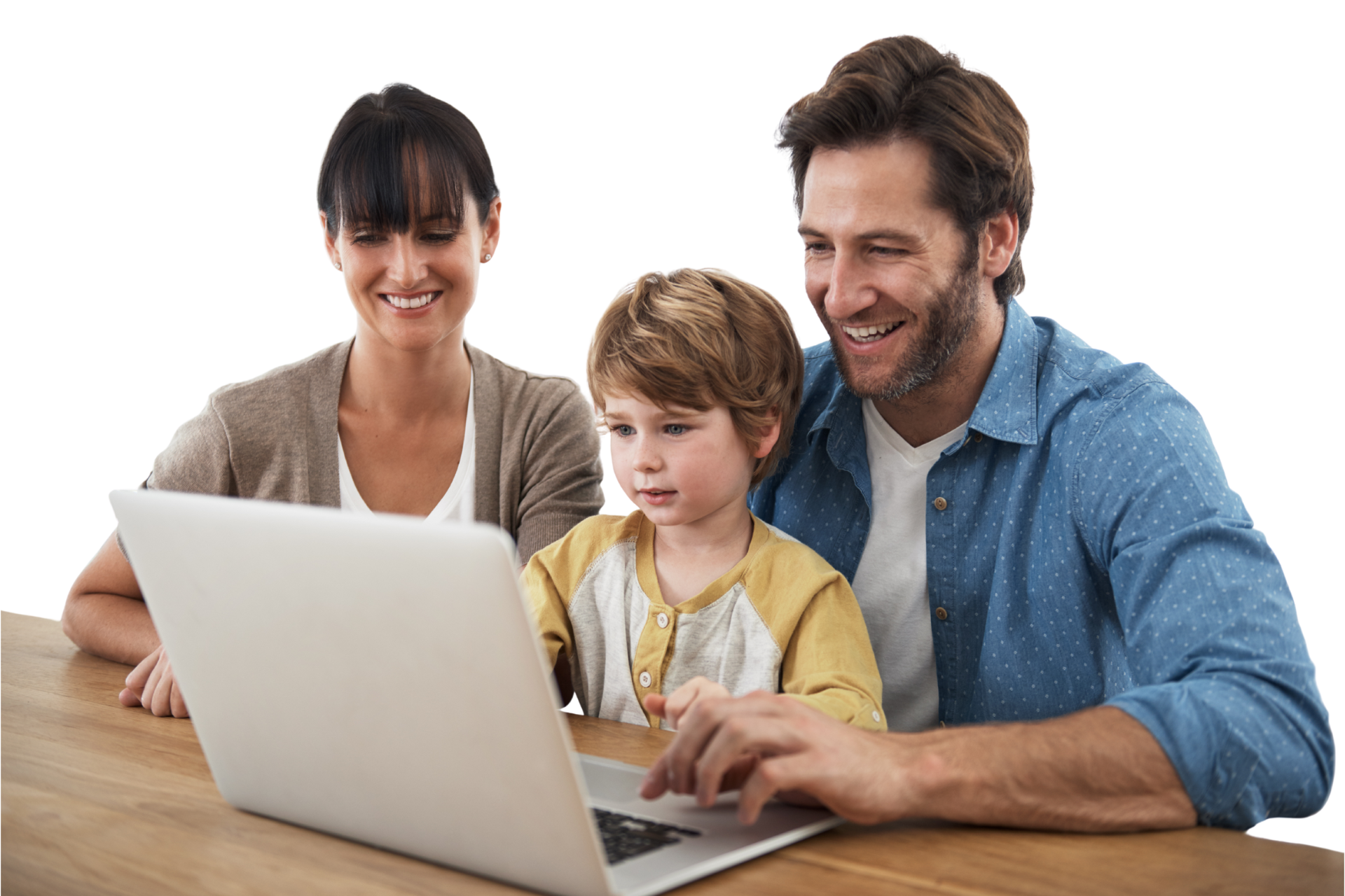 family using internet